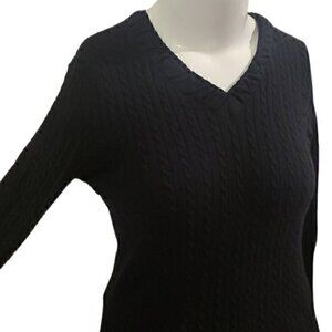 [Eddie Bauer] Black Cable Knit Sweater- Size L